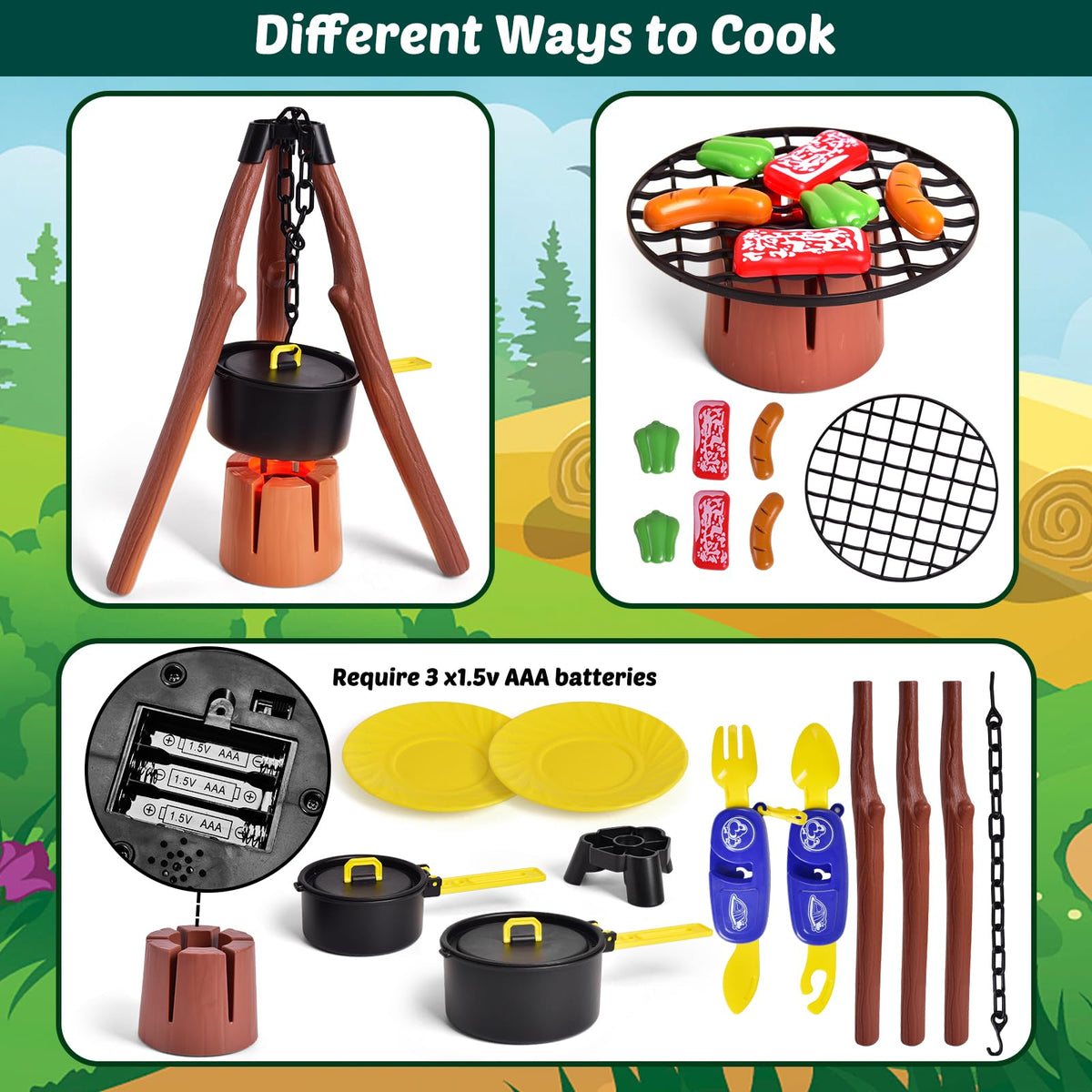 Fun Little Toys battery lantern brightens pretend camping play.