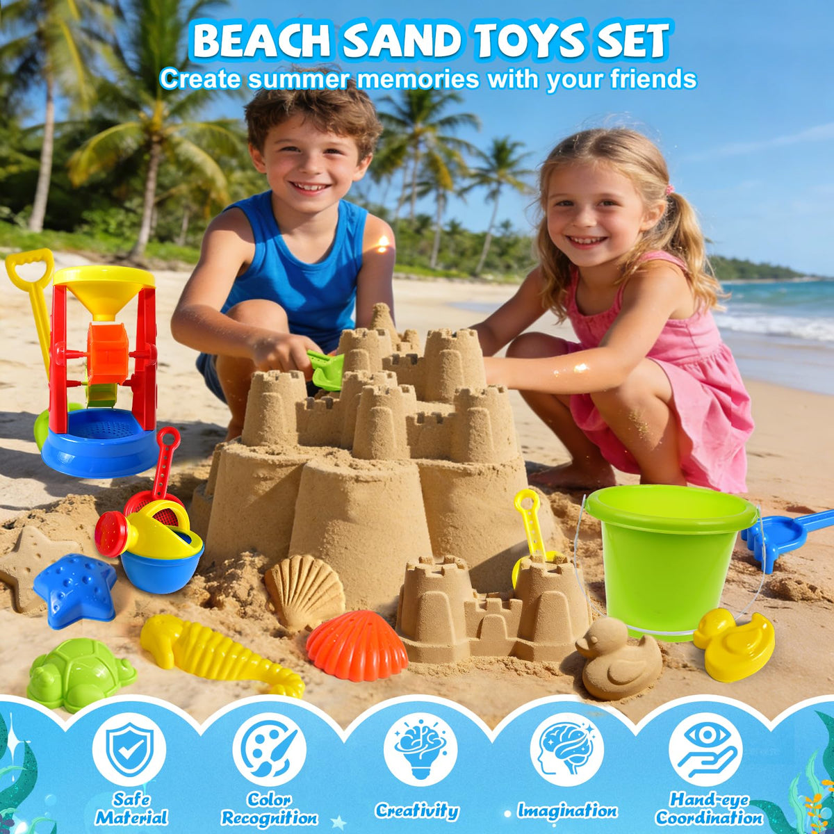 FUN LITTLE TOYS Rainbow molds add colorful sand castle possibilities