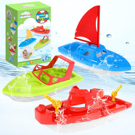 FUN LITTLE TOYS blue sailboat for bath time boosts color recognition and imaginative play.
