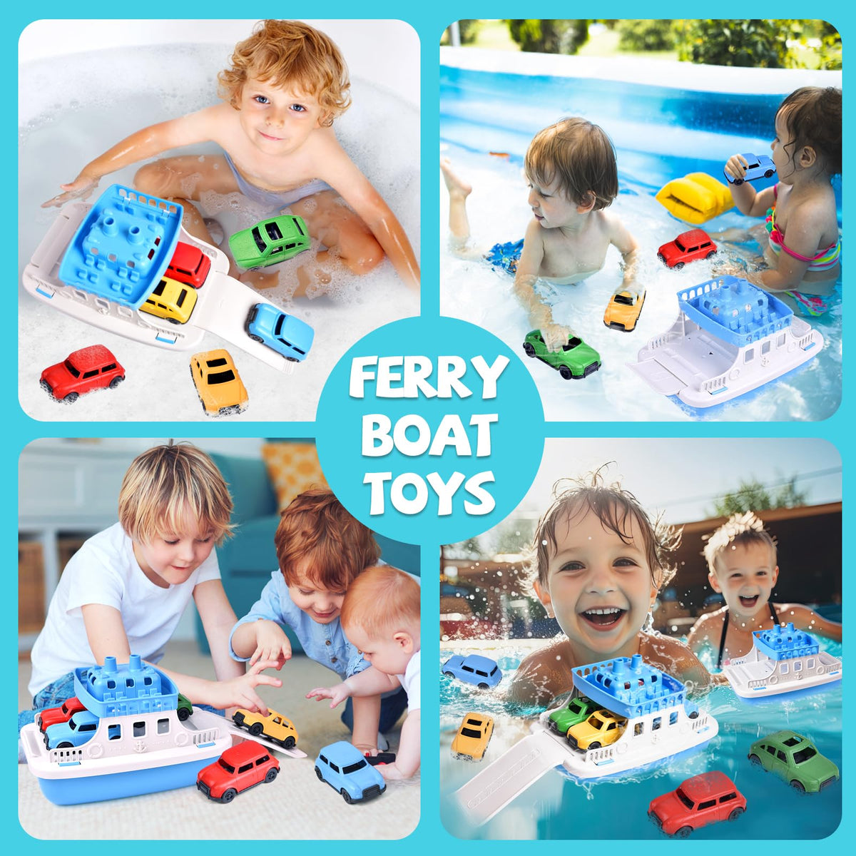 FUN LITTLE TOYS bright colors stimulate visual engagement during bath and water games