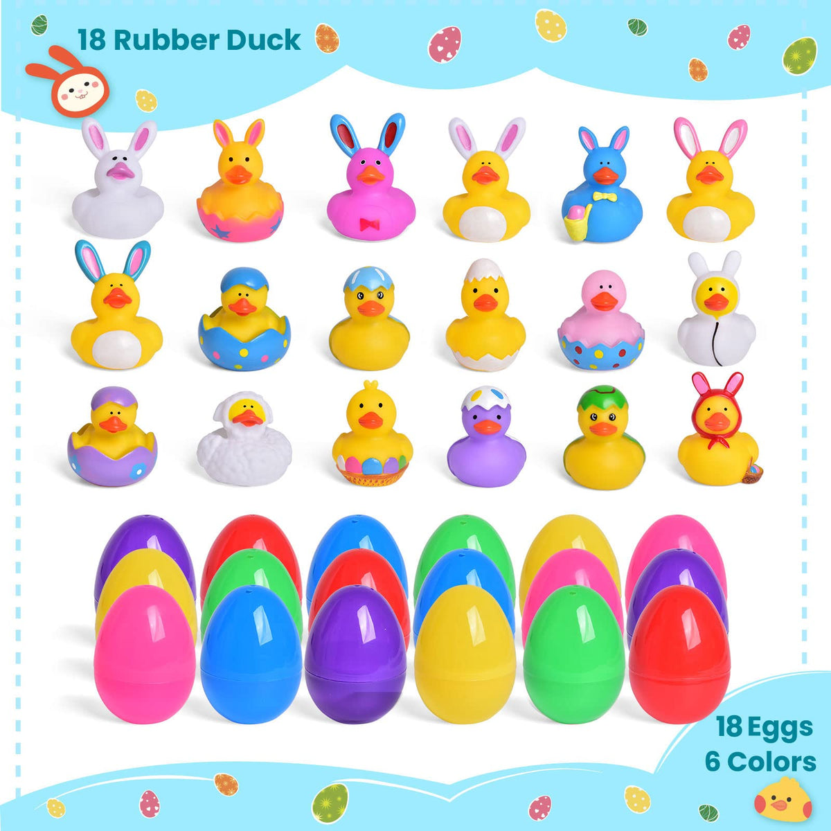 Fun Little Toys bunny ducks inside eggs foster colorful bath scenes
