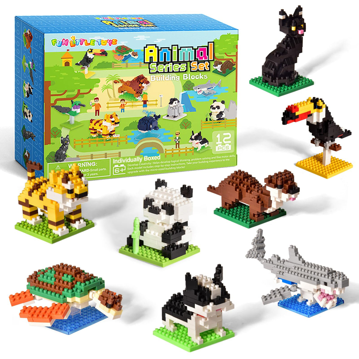 FUN LITTLE TOYS mini animal building kit, individually packaged for easy party handouts and rewards.