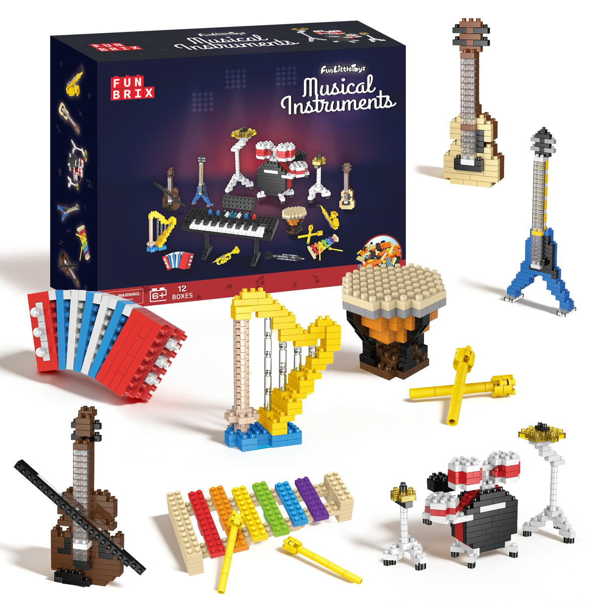 Fun Little Toys music-building-kit-01: Bright mini instruments for unique party favors and classroom prizes.
