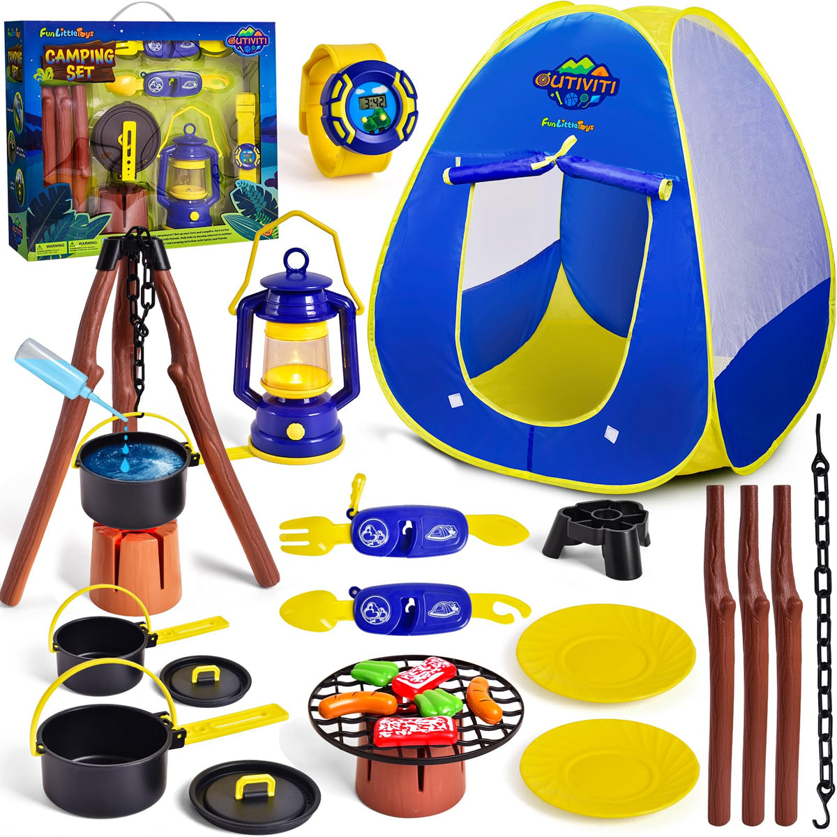 Fun Little Toys pretend food set expands imaginative meals.