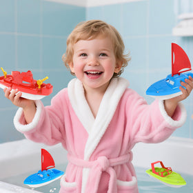 FUN LITTLE TOYS red fireboat safe, durable water toy for curious kids.