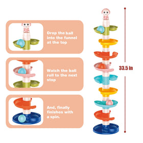 Fun Little Toys roller balls with sound beads appealing to touch and hearing during play.