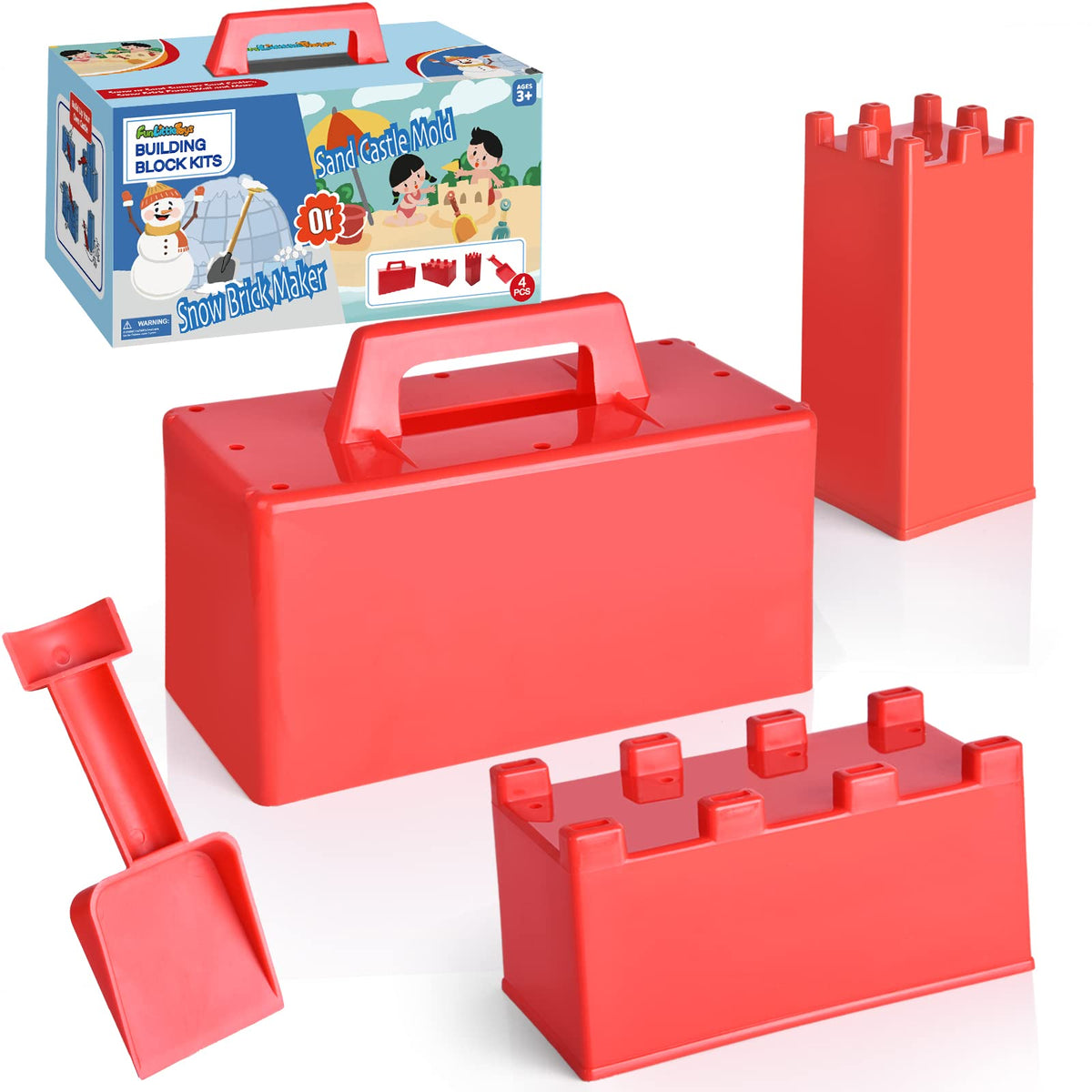 FUN LITTLE TOYS Snow Fort Build Kit for outdoor play and creative castle building