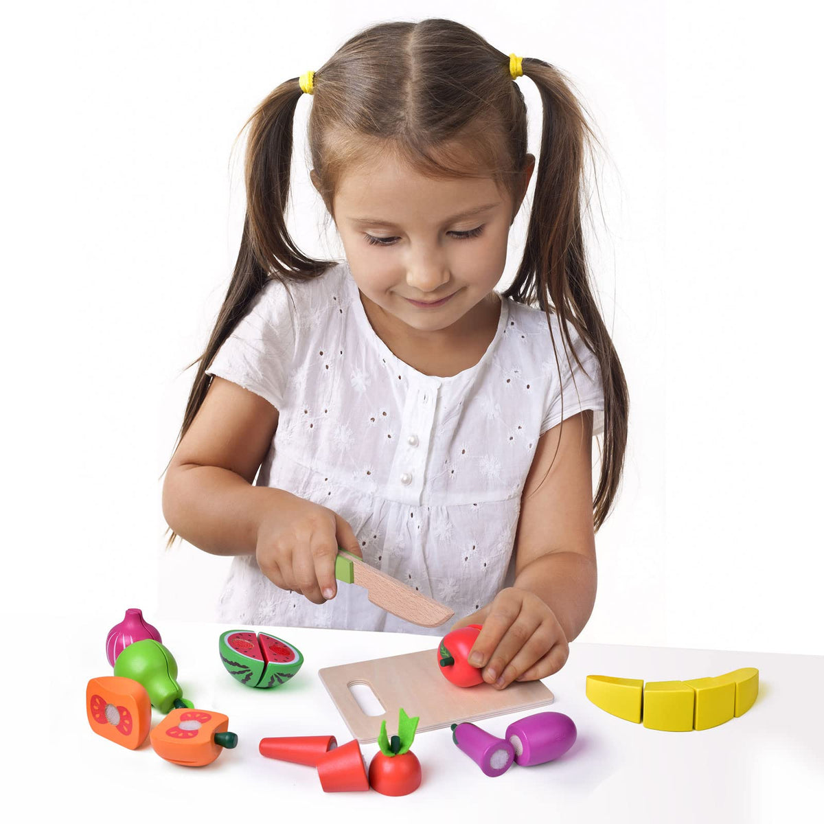 FUN LITTLE TOYS wooden cutting boards for hands-on pretend chopping