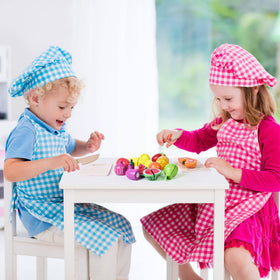 FUN LITTLE TOYS wooden cutting knives set for safe, realistic slicing play