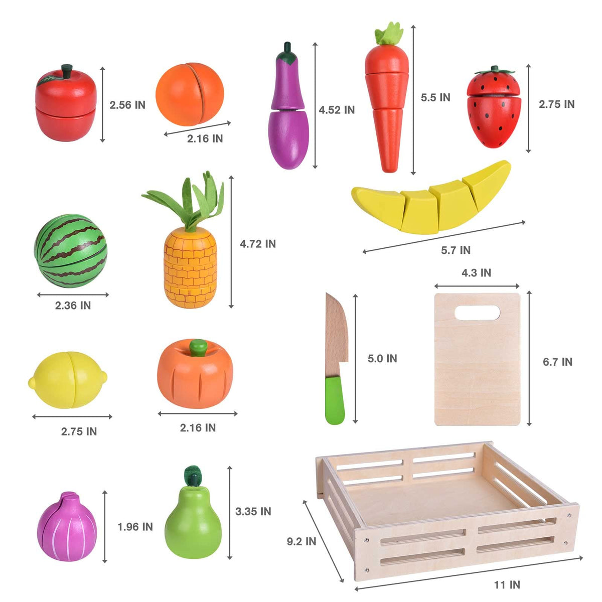 FUN LITTLE TOYS eggplant apple pumpkin pieces for colorful pretend meals