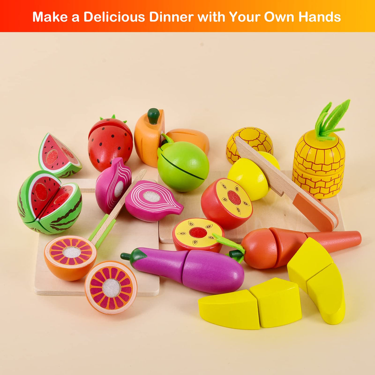 FUN LITTLE TOYS lemon tangerine strawberry pieces for bright pretend cooking