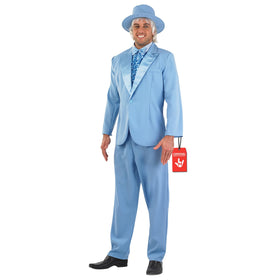 Fun Shack blue tuxedo jacket with attached ruffled shirt for a bold party entrance.