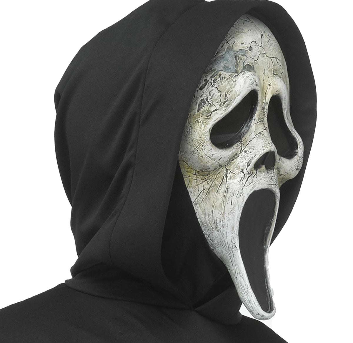 Fun World Ghost Face aged teen costume belt completes the classic silhouette.