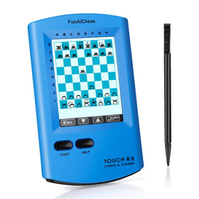 FunAiChess handheld 8-in-1 display enables on-the-go chess practice