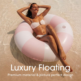FUNBOY 48-inch adult pool float offers roomy comfort.