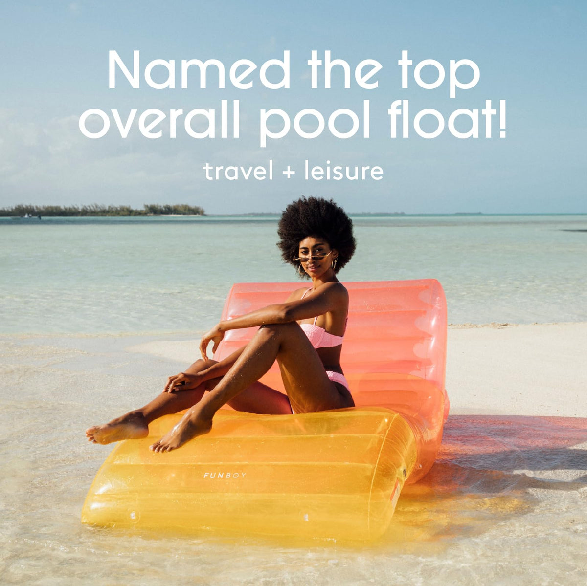 FUNBOY 70-inch lounger offers ample lounging space.