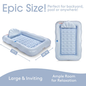 FUNBOY 72 by 48 oversized lounger floating in pool