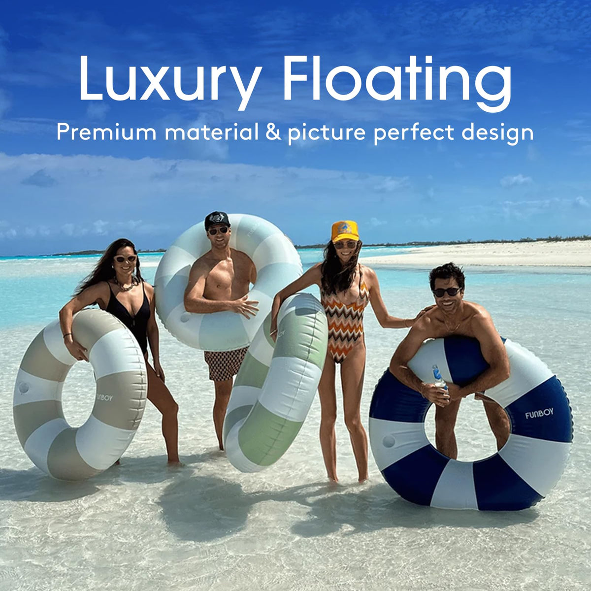 FUNBOY adult-size blue pool float ready for lounging and pool parties