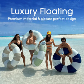 FUNBOY adult-size blue pool float ready for lounging and pool parties