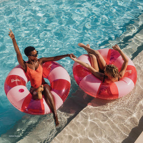 FUNBOY Barbie vintage float inflates quickly for backyard parties and pool trips.