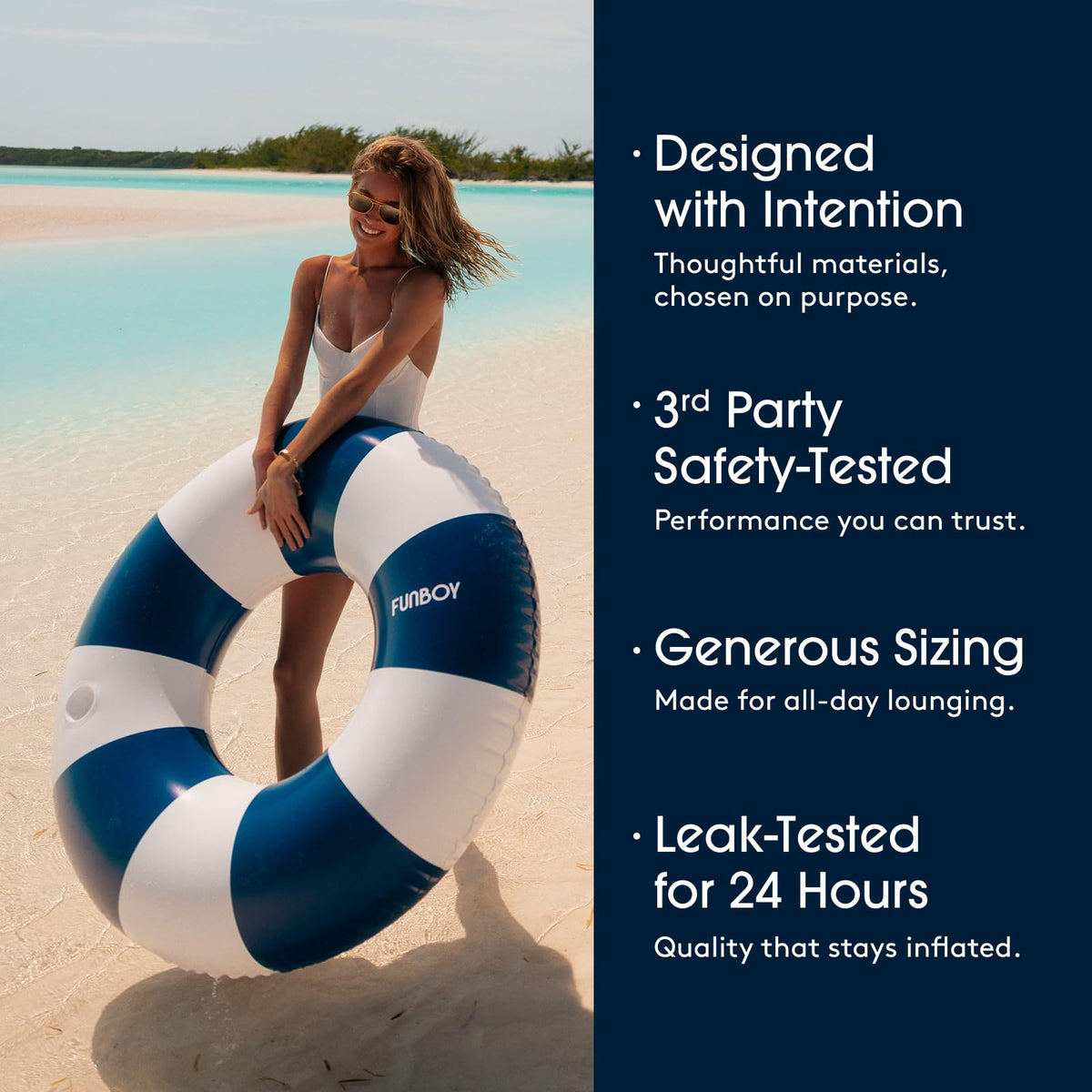 FUNBOY integrated cup holder on pool float for drinks within reach