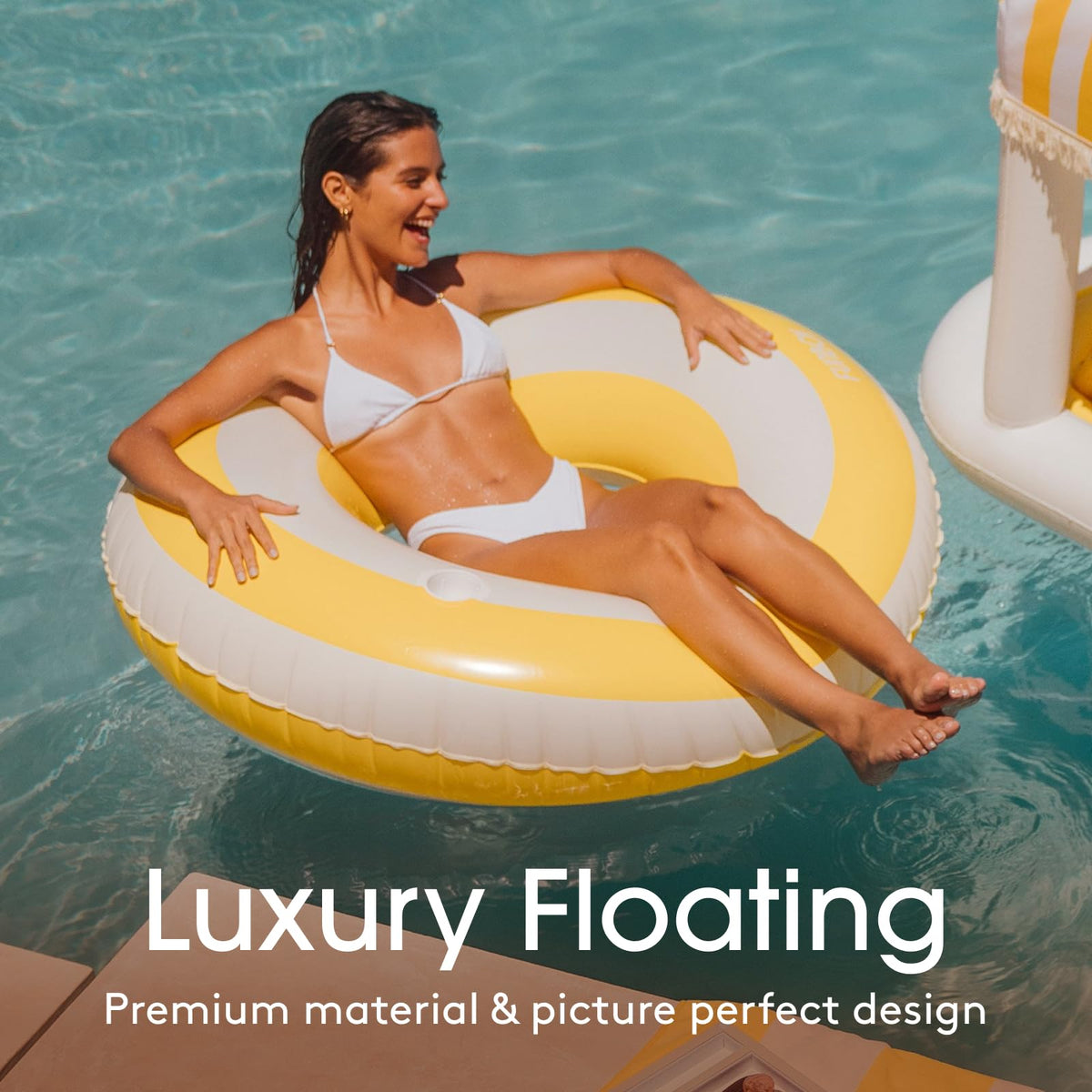 FUNBOY donut-style pool float offering comfortable lounging during summer.