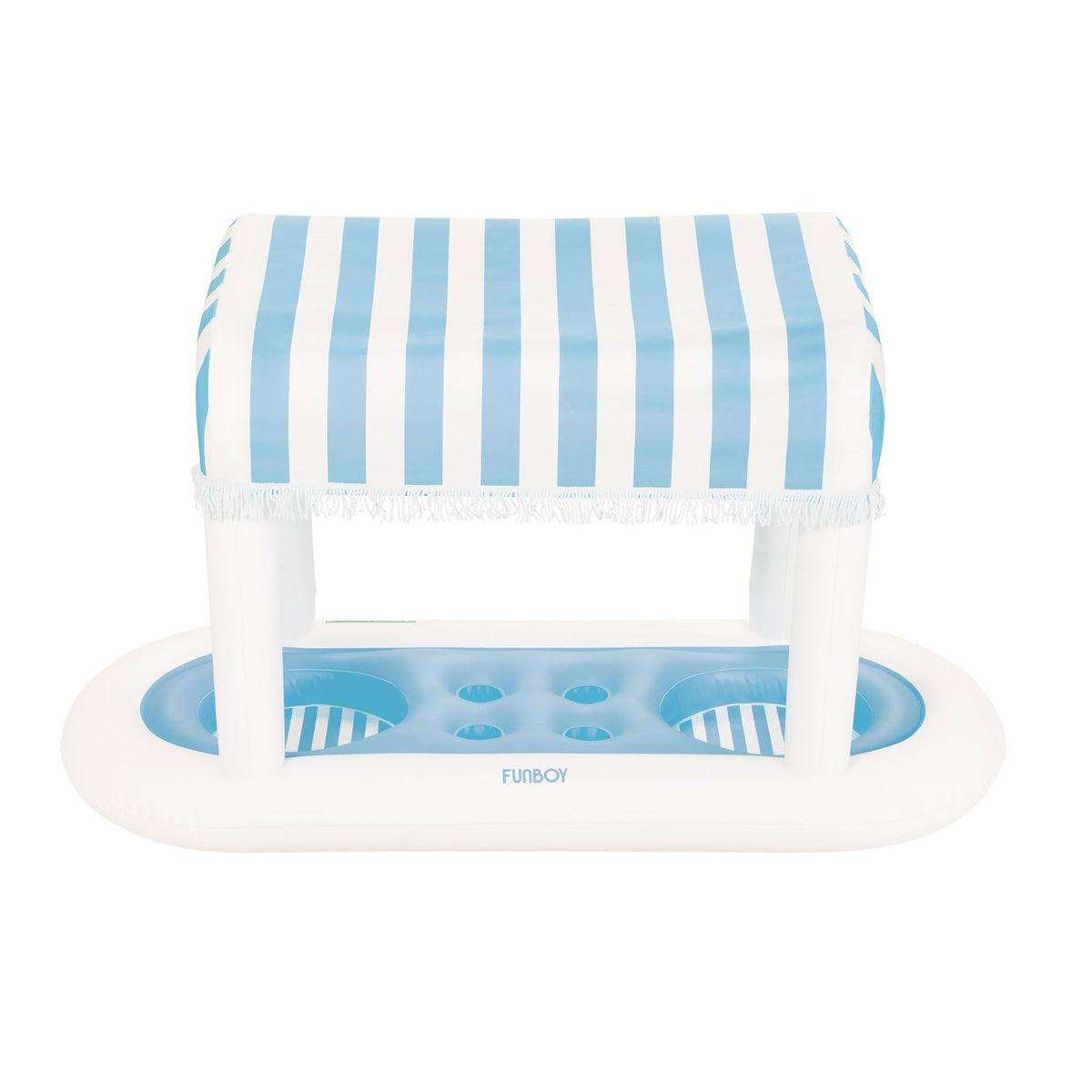 FUNBOY floating cabana bar with shade enhances poolside refreshments and party vibes