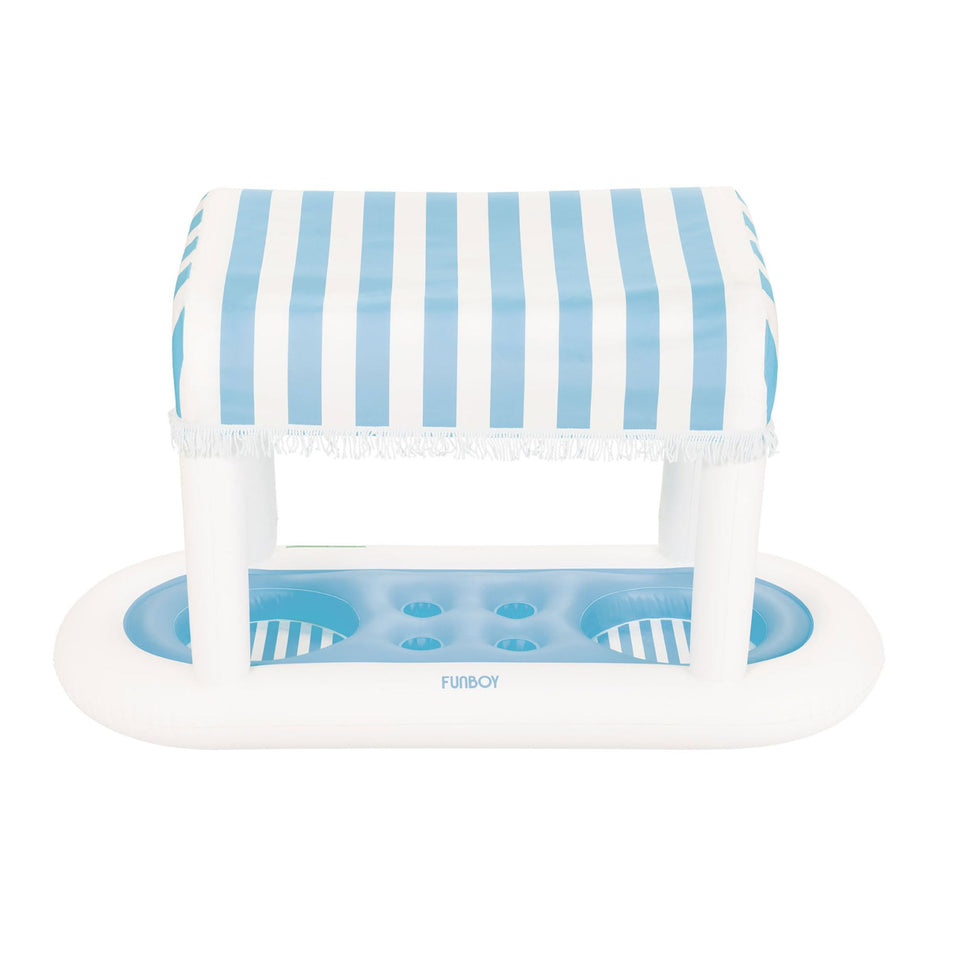 FUNBOY floating cabana bar with shade enhances poolside refreshments and party vibes