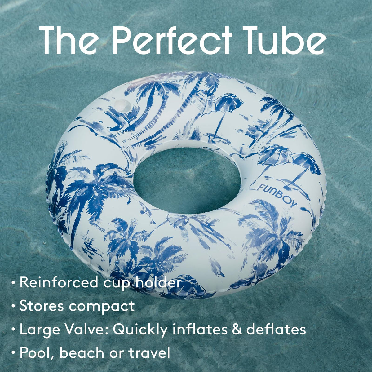 FUNBOY Giant 48 Blue toile design adds poolside vintage style.