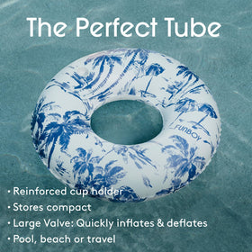FUNBOY Giant 48 Blue toile design adds poolside vintage style.