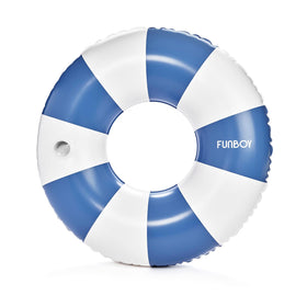 FunBoy giant blue stripe pool float ready for sun-soaked lounging
