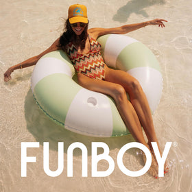 FUNBOY giant green stripe inflatable tube perfect as a pool lounge