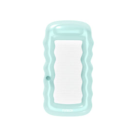 FUNBOY giant inflatable luxury clear mint blue mesh lounger for cooling, relaxing pool lounging