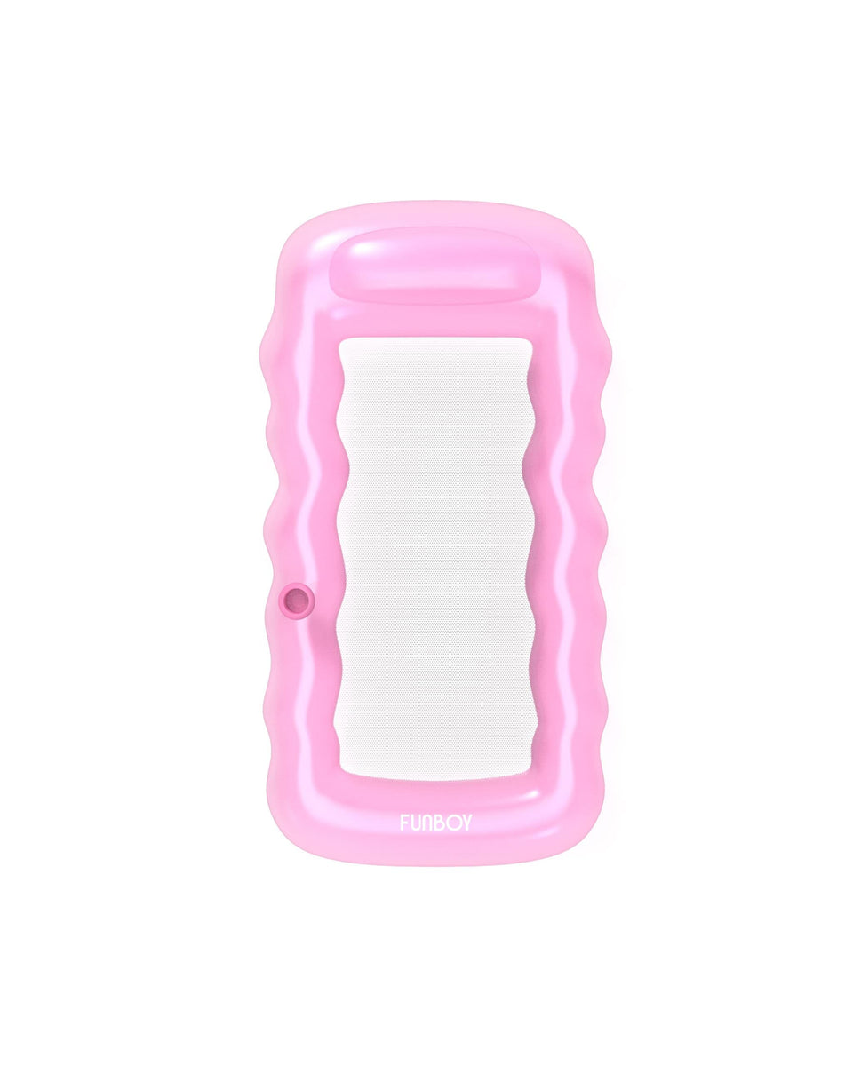 FUNBOY giant inflatable luxury pink mesh lounger pool float with cooling inner mesh