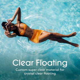 The FUNBOY float shows reinforced cup holder for secure beverages on water
