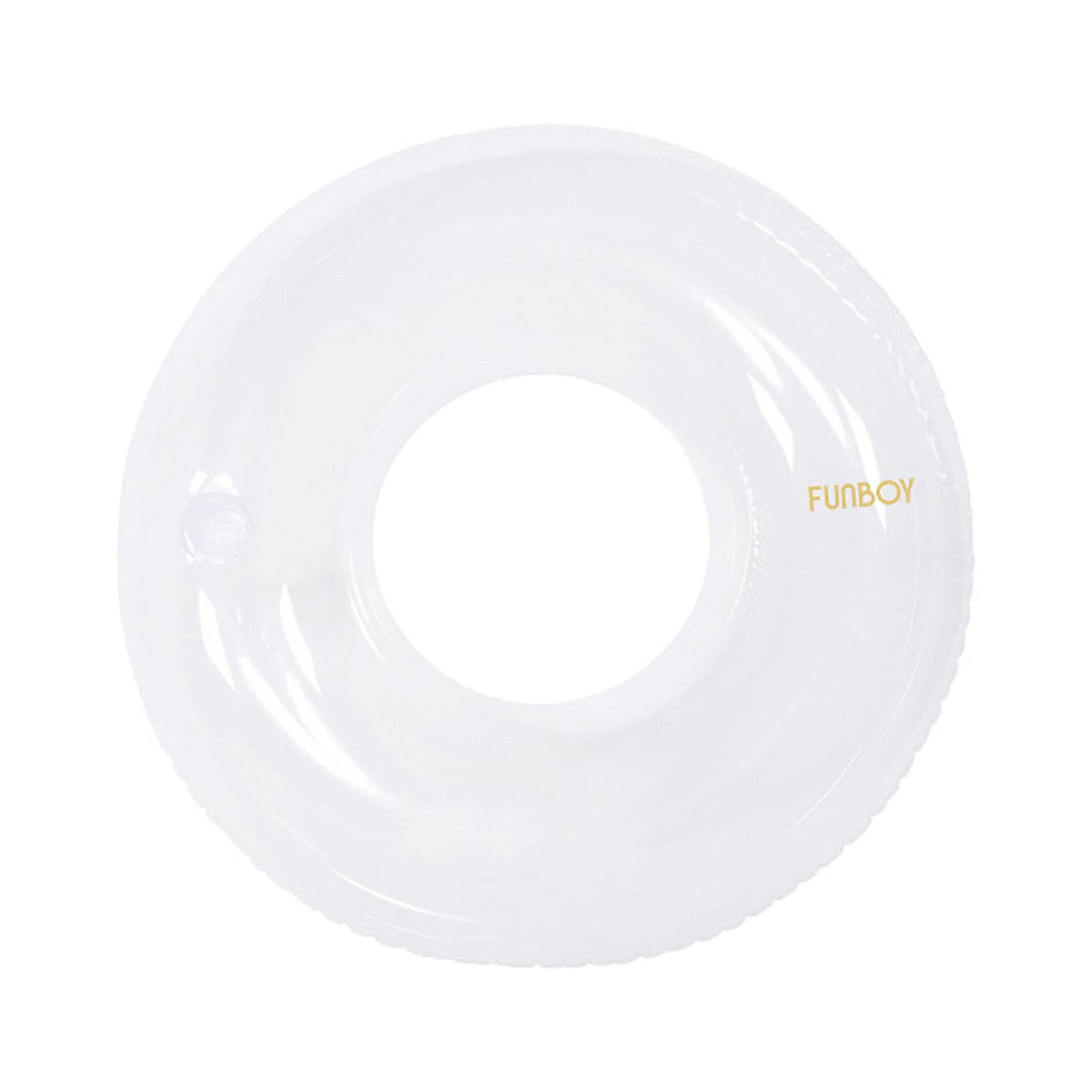 FUNBOY Giant Super Clear Ring Tube Float with cup holder for hands-free sipping