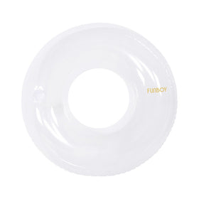 FUNBOY Giant Super Clear Ring Tube Float with cup holder for hands-free sipping