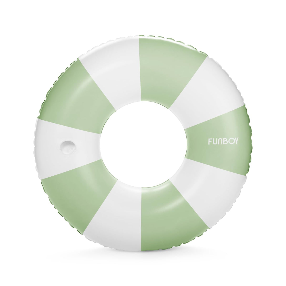 FUNBOY giant vintage green stripe tube ring for pool lounging and comfort