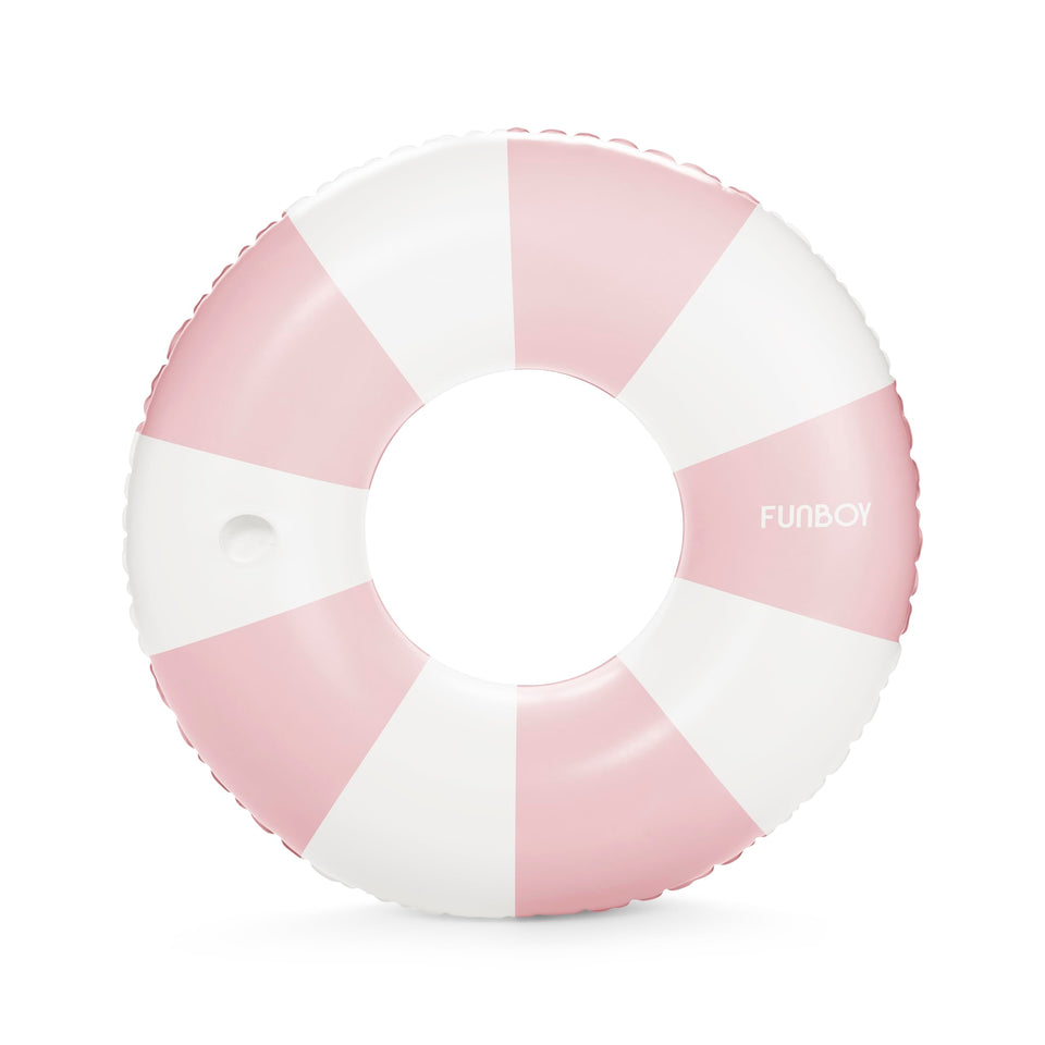 FUNBOY giant vintage pink stripe tube for stable pool lounging.