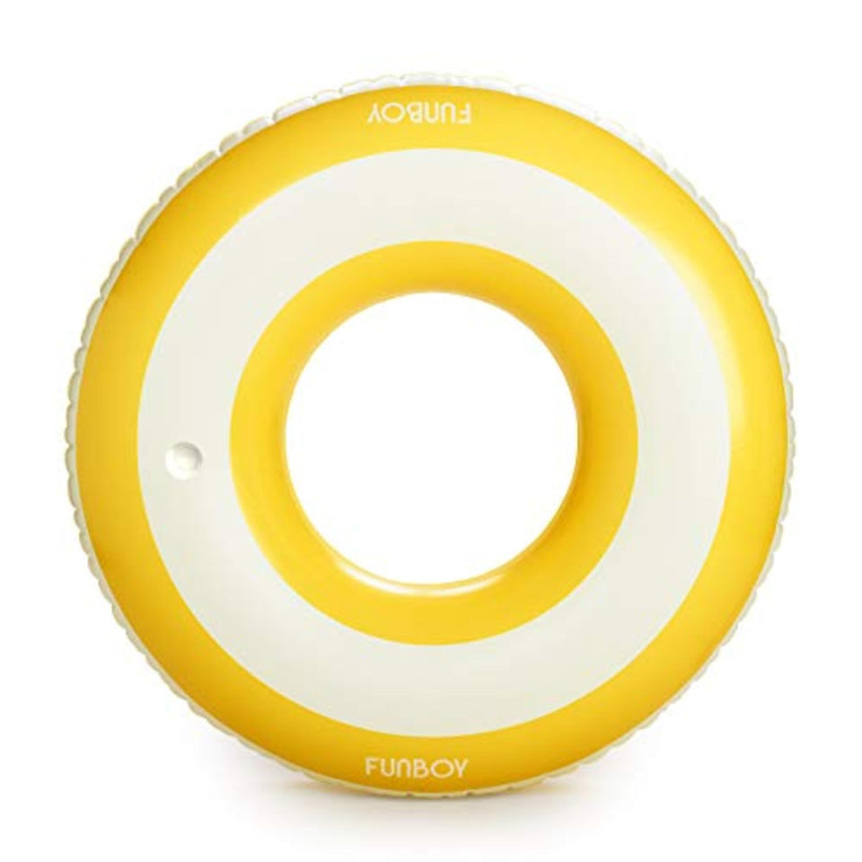 FUNBOY giant yellow cabana tube float for bold pool parties.