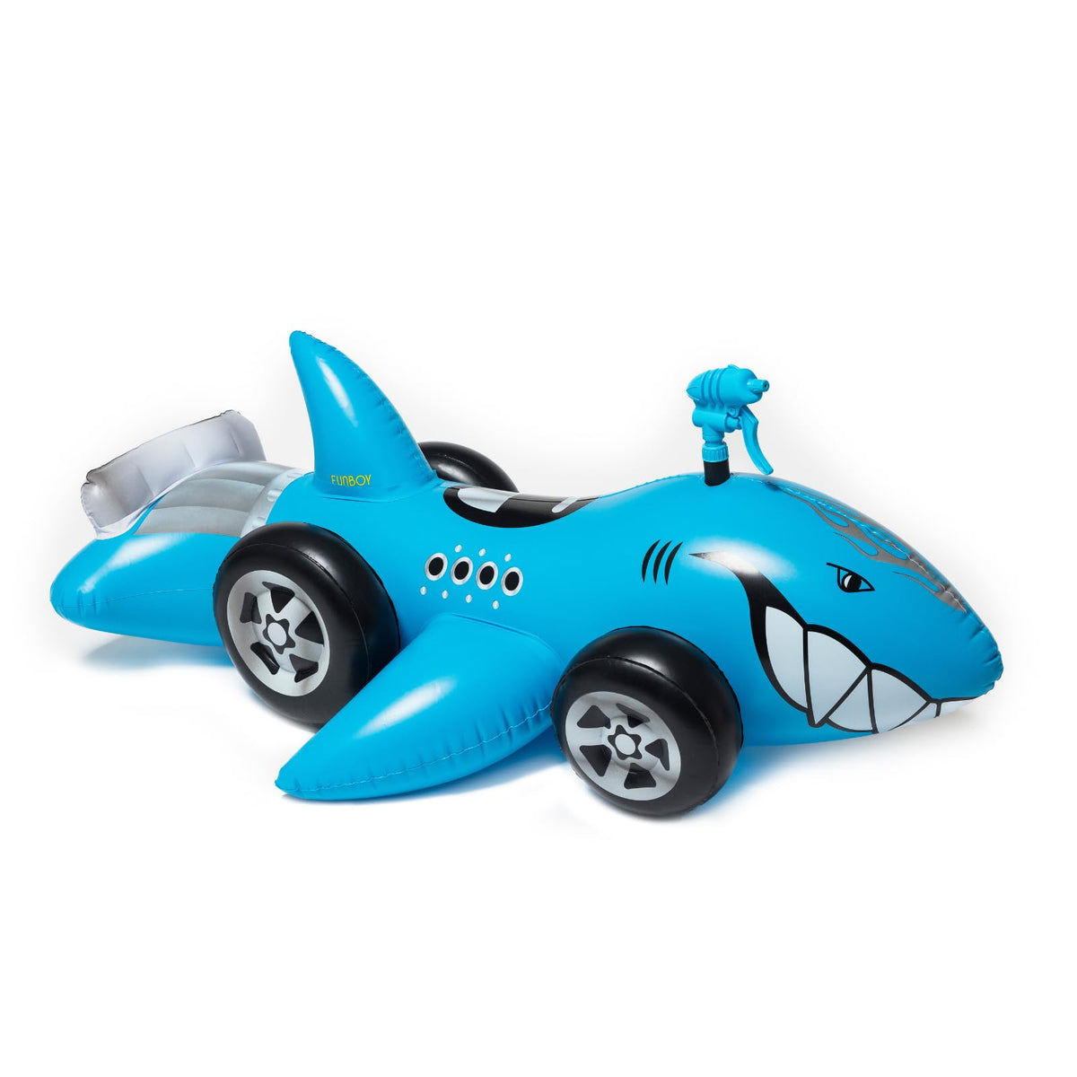 FUNBOY Hot Wheels Sharkruiser pool float with bold graphics for kids' summer fun.