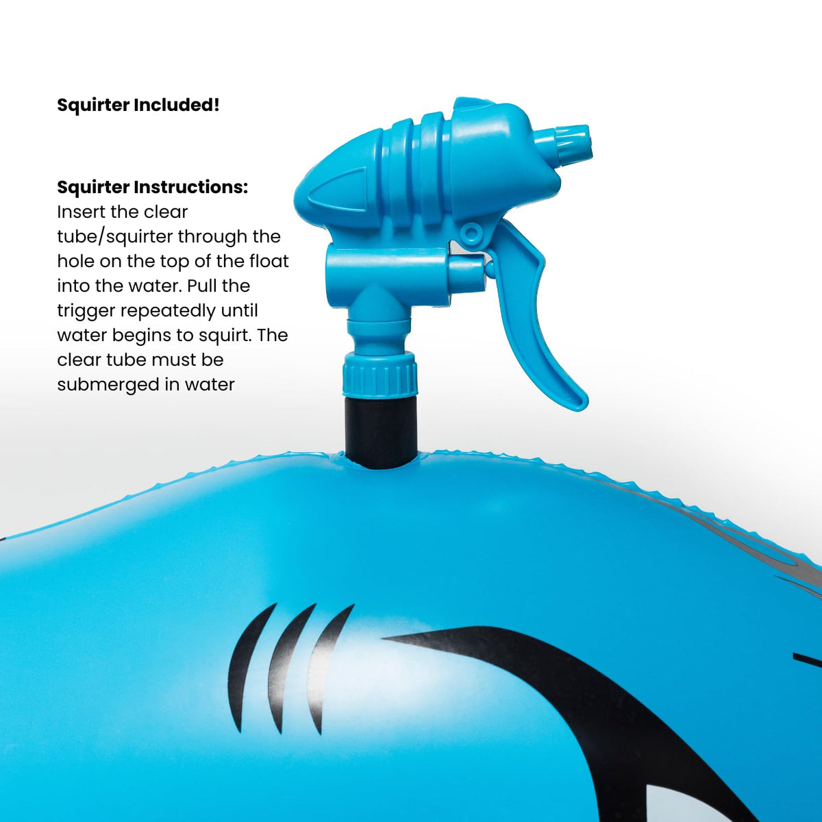 FUNBOY Hot Wheels Sharkruiser includes water squirter for pool play.