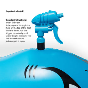 FUNBOY Hot Wheels Sharkruiser includes water squirter for pool play.