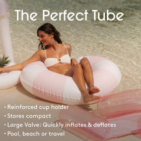FUNBOY integrated cup holder keeps beverages close while relaxing.