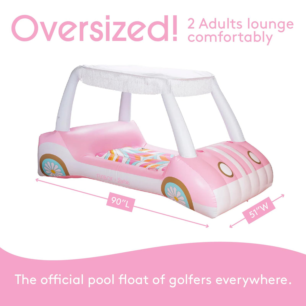 FUNBOY Malibu Golf Cart Float two adults relaxing together on water