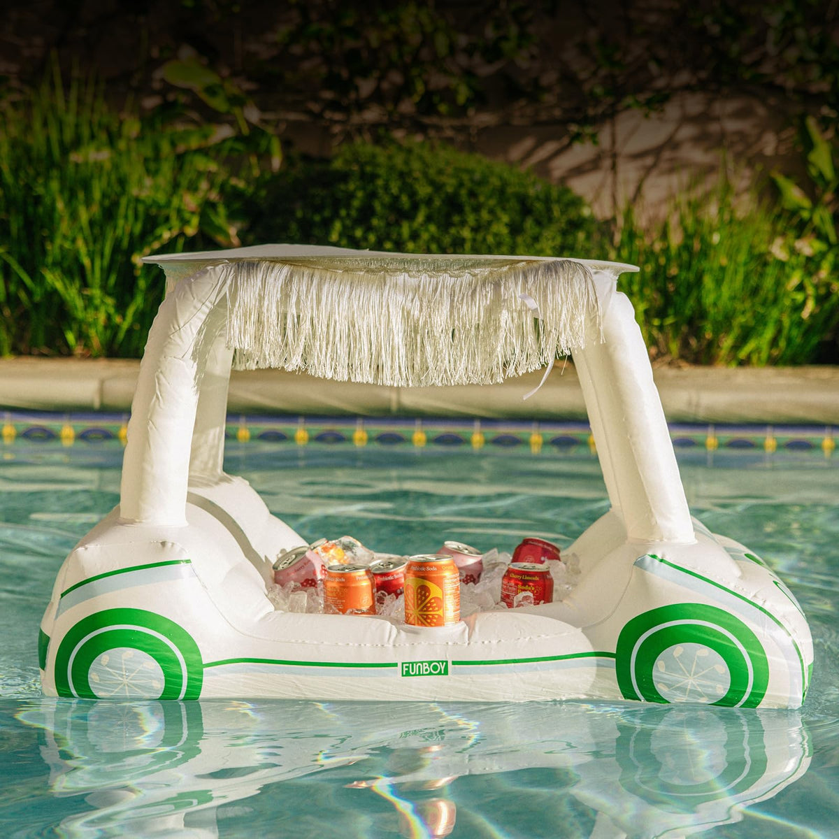 FUNBOY Mini Drink Cooler with dual cup holders keeps beverages secure.