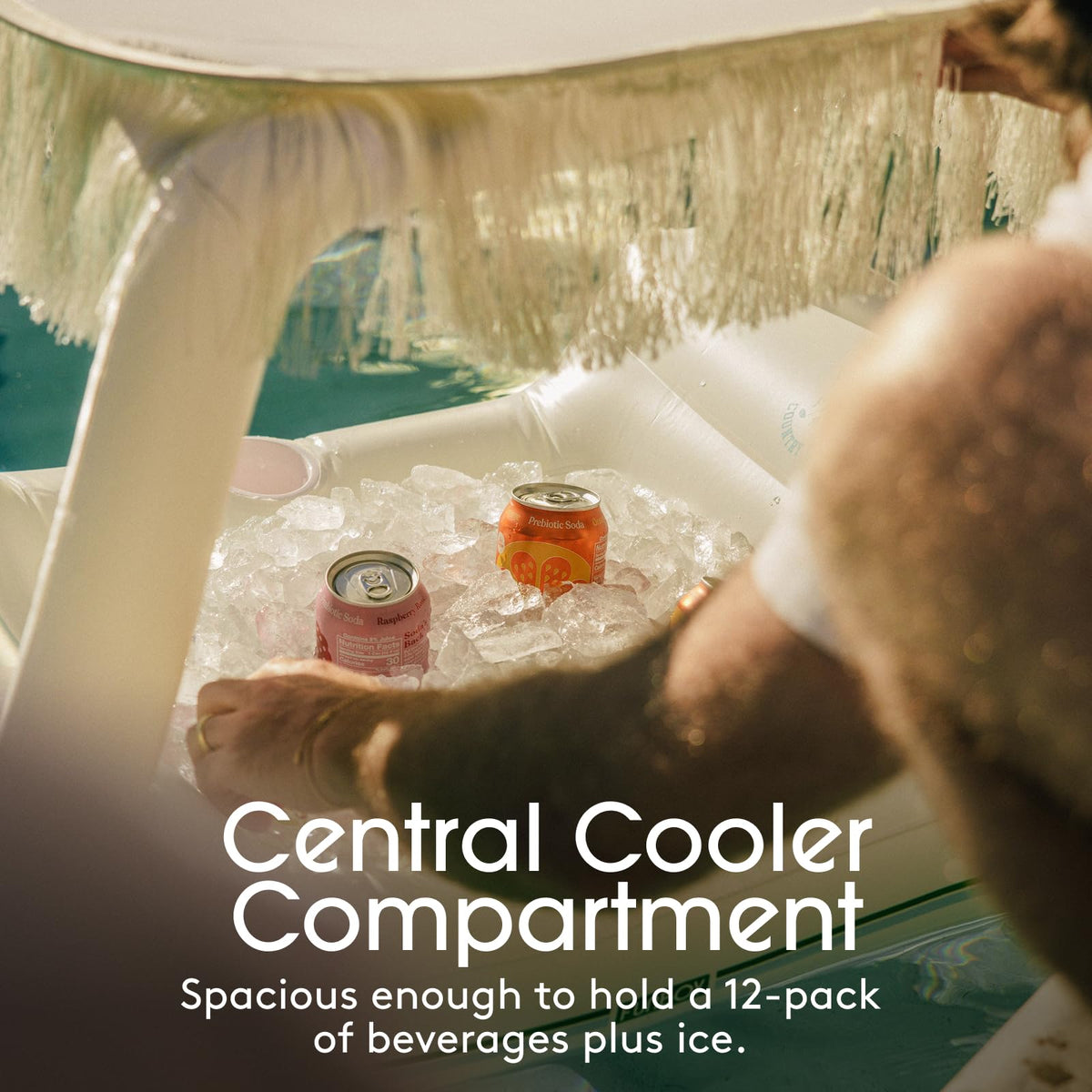 Stylish FUNBOY design complements the golf cart pool float.