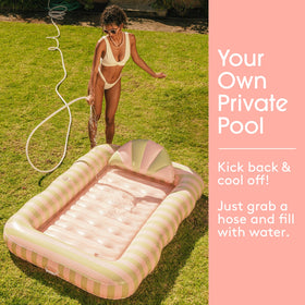 FUNBOY pool float shows built-in cup holder and easy-handling design.