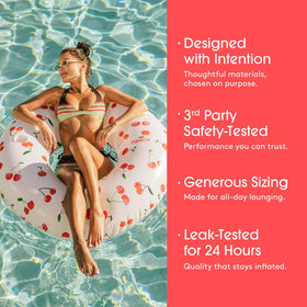 FUNBOY Cherry float ideal for pool parties and bachelorette celebrations