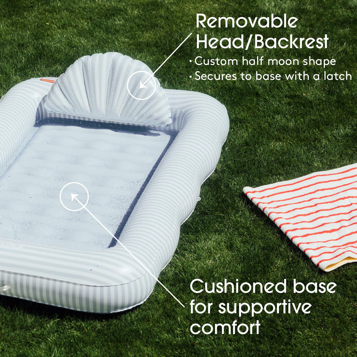 FUNBOY removable head pillow highlights neck support for comfort